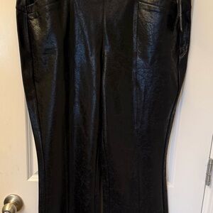 Liverpool Los Angeles Black Crackle Flare Pants